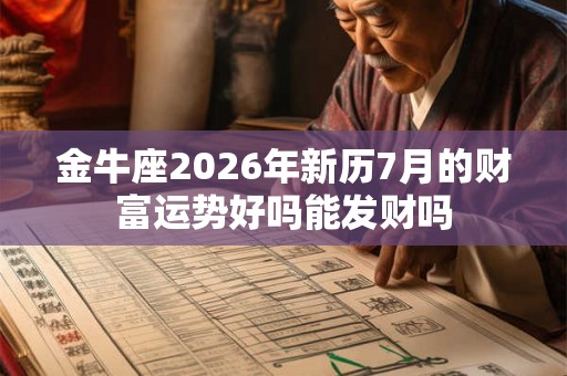 金牛座2026年新历7月的财富运势好吗能发财吗 金牛座2026年新历7月的财富运势好吗能发财吗