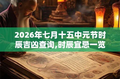 2026年七月十五中元节时辰吉凶查询,时辰宜忌一览表