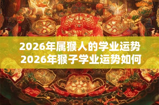 2026年属猴人的学业运势 2026年猴子学业运势如何 2026年属猴人的学业运势 2026年猴子学业运势如何
