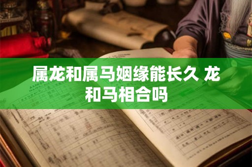 属龙和属马姻缘能长久 龙和马相合吗