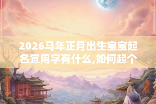 2026马年正月出生宝宝起名宜用字有什么,如何起个好名字？
