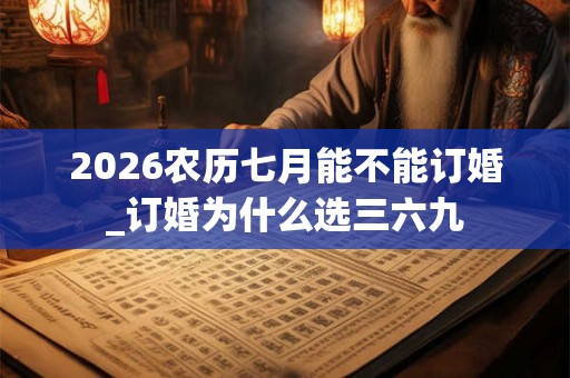 2026农历七月能不能订婚_订婚为什么选三六九