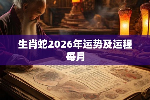 生肖蛇2026年运势及运程每月
