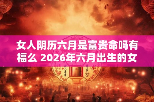 女人阴历六月是富贵命吗有福么 2026年六月出生的女人命运分析