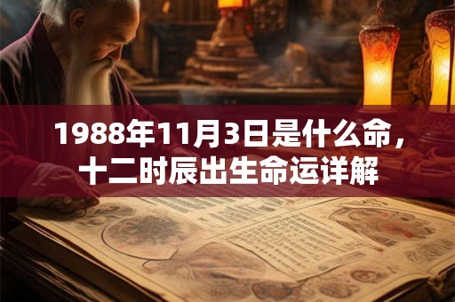1988年11月3日是什么命，十二时辰出生命运详解