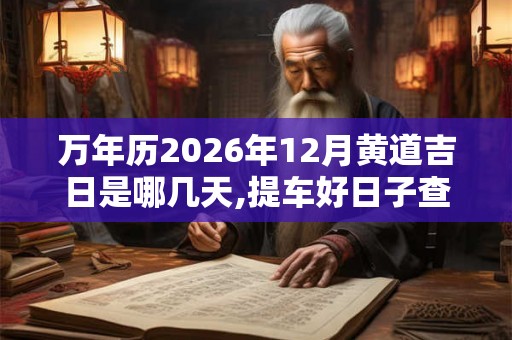 万年历2026年12月黄道吉日是哪几天,提车好日子查询 万年历2026年12月黄道吉日是哪几天,提车好日子查询