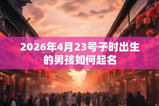 2026年4月23号子时出生的男孩如何起名