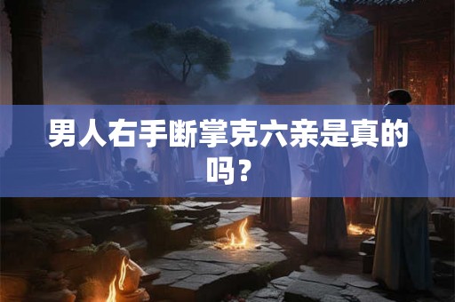 男人右手断掌克六亲是真的吗? 男人右手断掌克六亲是真的吗?