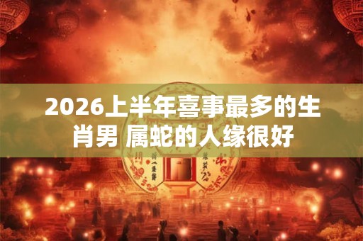2026上半年喜事最多的生肖男 属蛇的人缘很好