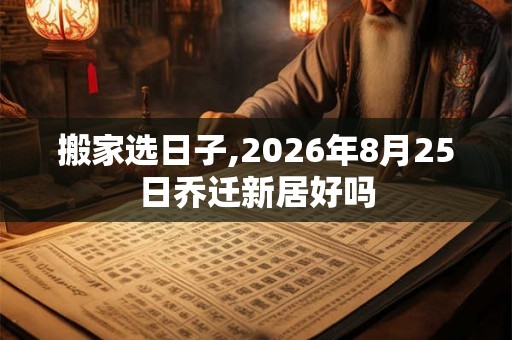 搬家选日子,2026年8月25日乔迁新居好吗