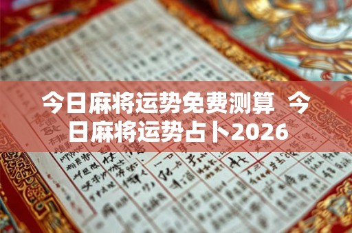 今日麻将运势免费测算 今日麻将运势占卜2026 今日麻将运势免费测算 今日麻将运势占卜2026