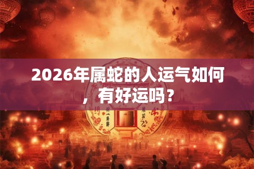 2026年属蛇的人运气如何，有好运吗？
