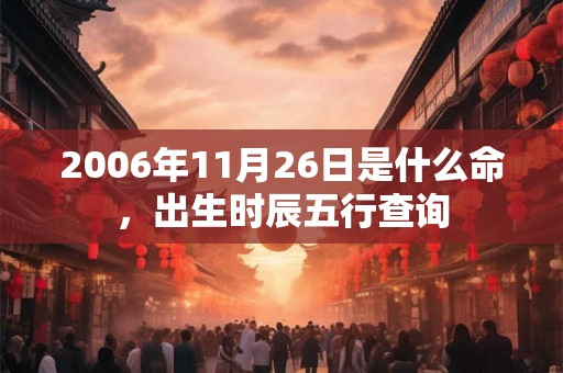 2006年11月26日是什么命,出生时辰五行查询 2006年11月26日是什么命,出生时辰五行查询