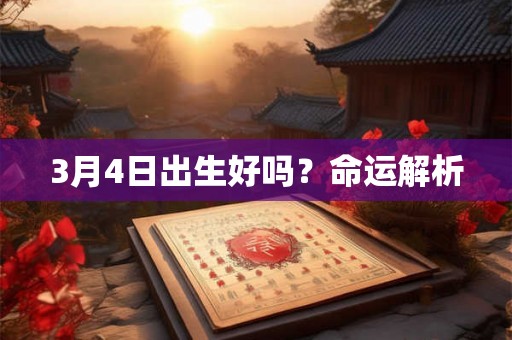 3月4日出生好吗？命运解析