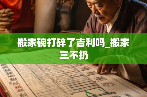 搬家碗打碎了吉利吗_搬家三不扔 搬家碗打碎了吉利吗_搬家三不扔