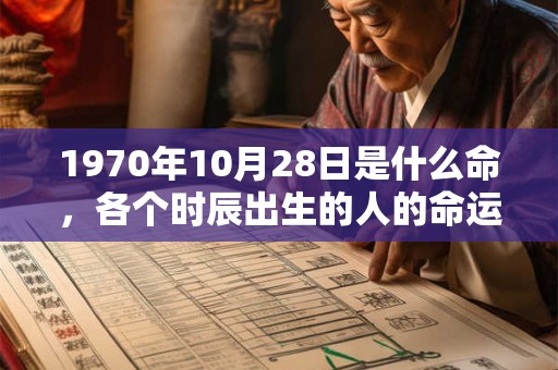 1970年10月28日是什么命，各个时辰出生的人的命运