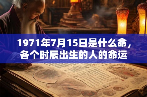 1971年7月15日是什么命,各个时辰出生的人的命运 1971年7月15日是什么命,各个时辰出生的人的命运