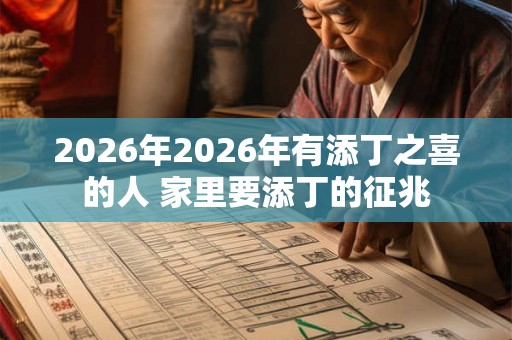 2026年2026年有添丁之喜的人 家里要添丁的征兆