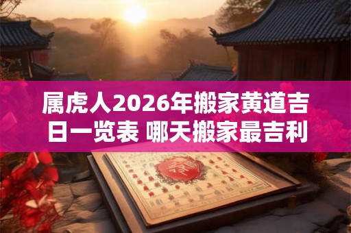 属虎人2026年搬家黄道吉日一览表 哪天搬家最吉利