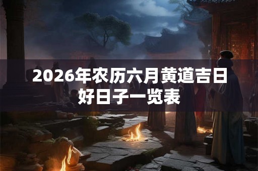 2026年农历六月黄道吉日好日子一览表 2026年农历六月黄道吉日好日子一览表