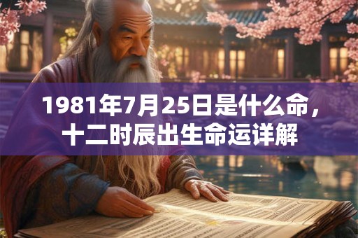 1981年7月25日是什么命，十二时辰出生命运详解