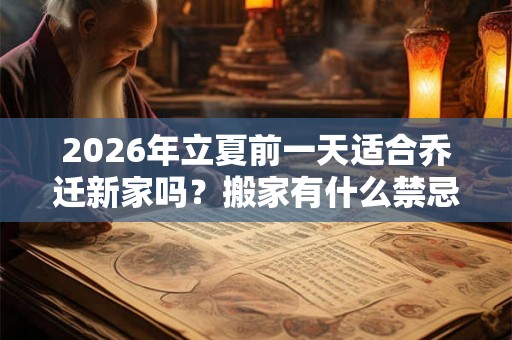 2026年立夏前一天适合乔迁新家吗？搬家有什么禁忌？
