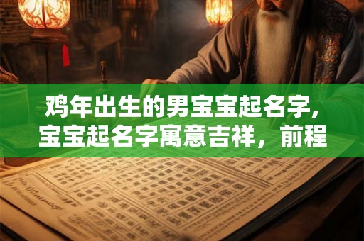 鸡年出生的男宝宝起名字,宝宝起名字寓意吉祥，前程似锦