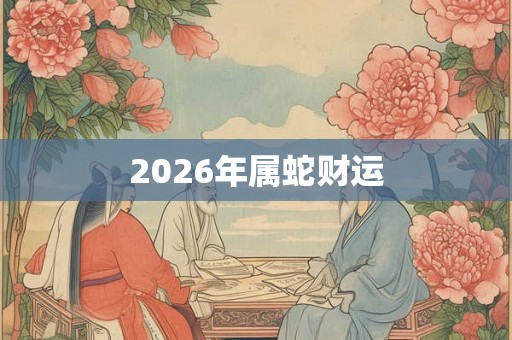 2026年属蛇财运