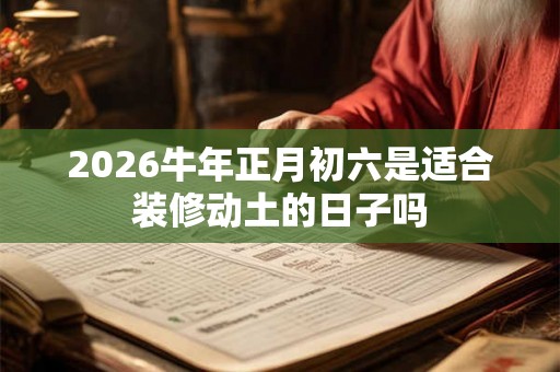 2026牛年正月初六是适合装修动土的日子吗