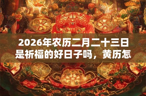 2026年农历二月二十三日是祈福的好日子吗，黄历怎样？