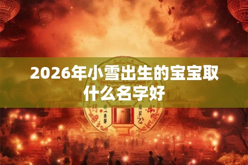 2026年小雪出生的宝宝取什么名字好