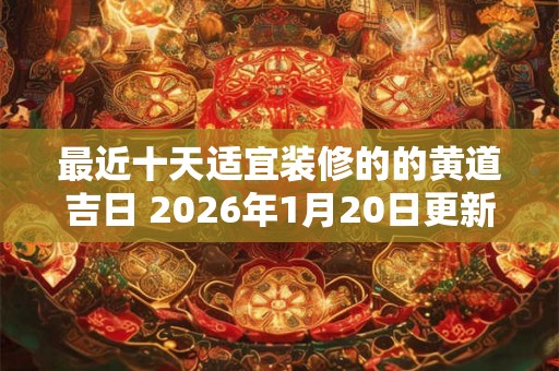 最近十天适宜装修的的黄道吉日 2026年1月20日更新