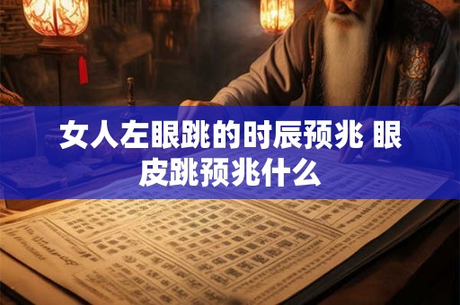女人左眼跳的时辰预兆 眼皮跳预兆什么