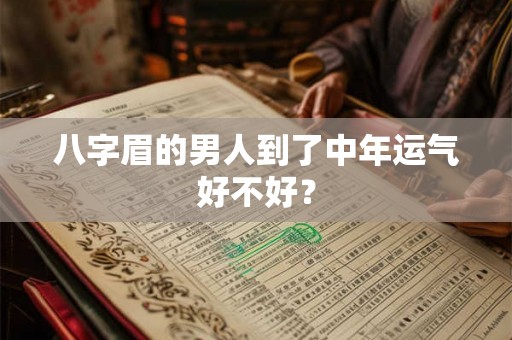 八字眉的男人到了中年运气好不好？