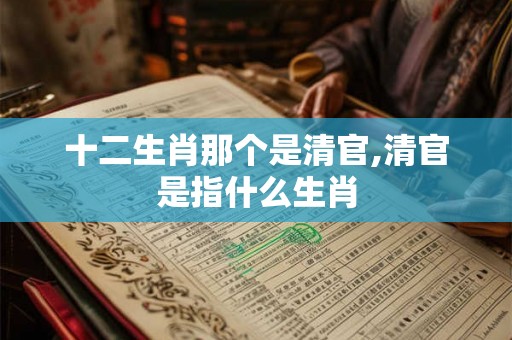 十二生肖那个是清官,清官是指什么生肖