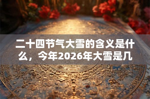二十四节气大雪的含义是什么,今年2026年大雪是几月几日? 二十四节气大雪的含义是什么,今年2026年大雪是几月几日?