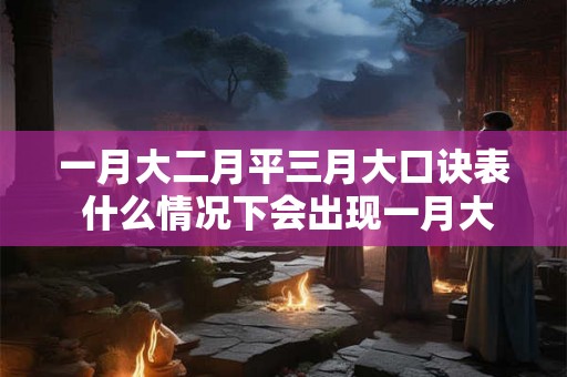 一月大二月平三月大口诀表 什么情况下会出现一月大二月平三月大的现象