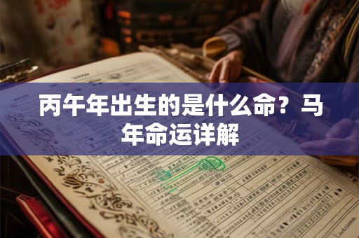 丙午年出生的是什么命？马年命运详解