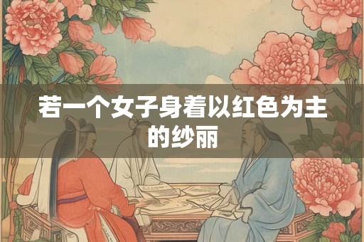 若一个女子身着以红色为主的纱丽