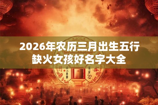 2026年农历三月出生五行缺火女孩好名字大全