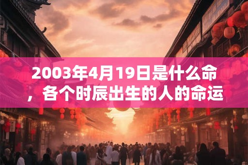 2003年4月19日是什么命，各个时辰出生的人的命运