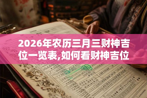 2026年农历三月三财神吉位一览表,如何看财神吉位？
