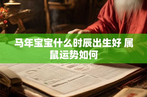 马年宝宝什么时辰出生好 属鼠运势如何