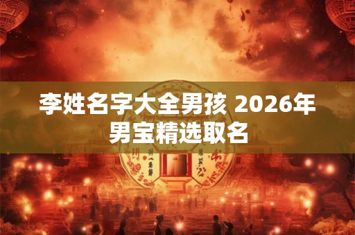 李姓名字大全男孩 2026年男宝精选取名
