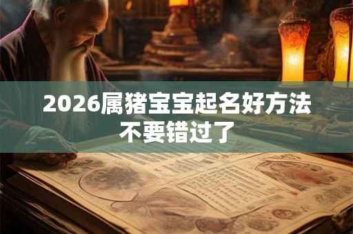 2026属猪宝宝起名好方法不要错过了