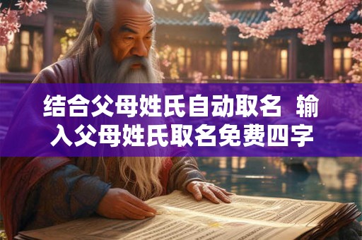 结合父母姓氏自动取名  输入父母姓氏取名免费四字