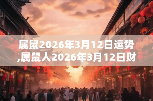 属鼠2026年3月12日运势,属鼠人2026年3月12日财运,生肖鼠2026年3月12日运势 属鼠2026年3月12日运势,属鼠人2026年3月12日财运,生肖鼠2026年3月12日运势