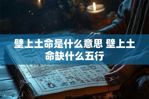 壁上土命是什么意思 壁上土命缺什么五行