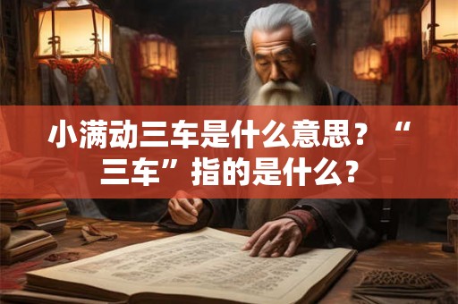 小满动三车是什么意思？“三车”指的是什么？