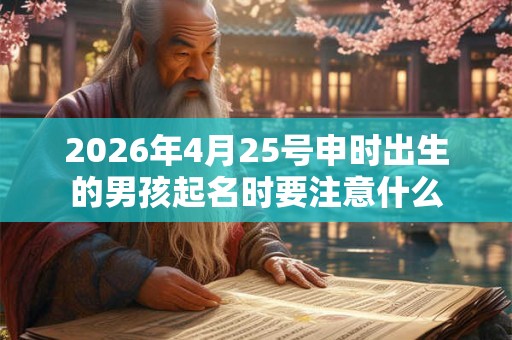 2026年4月25号申时出生的男孩起名时要注意什么